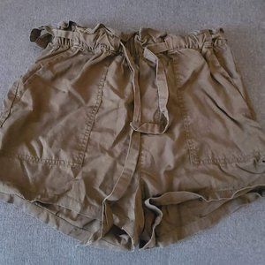 Garage Army Green Distressed High Waisted Shorts Size XS